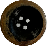 Re-Stocked, Tipsy Black/Brown Moon Horn Button 4-Hole, 1-3/16" - 1-1/4"  # SK-0066