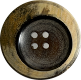 Re-Stocked, Tipsy Black/Brown Moon Horn Button 4-Hole, 1-3/16" - 1-1/4"  # SK-0066