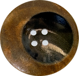 Re-Stocked, Tipsy Black/Brown Moon Horn Button 4-Hole, 1-3/16" - 1-1/4"  # SK-0066