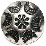 Tiny Star Feathers 1/2" Button, Shank Back, Nickel Silver #SW-315-DT-J22
