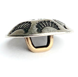 Tiny Star Feathers 1/2" Button, Shank Back, Nickel Silver #SW-315
