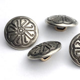 Tiny Flower Wheel 1/2" Button, Shank Back, STERLING Silver #SW-415