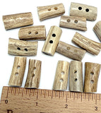 Genuine Antler Button/Toggle 1" x 1/2" Light Browns/Taupes Mostly Thinner   #SK-002