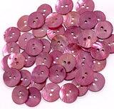 Re-Stocked, 1/2" Pink Lilac Semi-Rustic Pearl Shell 2-hole, Per Button #184-D