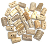 Genuine Antler Button/Toggle 1" x 5/8" - 15/16" Light Browns/Taupes Mostly THICKER  #SK-002