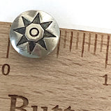 Re-Stocked, Tiny North Star 1/2" Button, Shank Back, Nickel Silver #SW-317