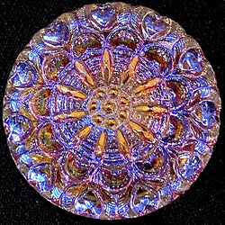 Purple Crown Flower Czech Glass Shank Back Button 1-1/16"  # CZ-098