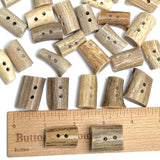 Genuine Antler Button/Toggle 1" x 5/8" - 15/16" Light Browns/Taupes Mostly THICKER  #SK-002