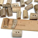 Genuine Antler Button/Toggle 1" x 5/8" - 15/16" Light Browns/Taupes Mostly THICKER  #SK-002