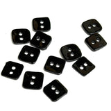 Tiny Black Square Shiny Agoya Shell 3/8" / 10mm Button PACK OF TWO #SK-1860