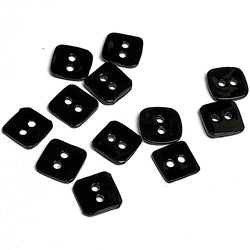 Tiny Black Square Shiny Agoya Shell 3/8" / 10mm Button PACK OF TWO #SK-1860