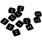 Tiny Black Square Shiny Agoya Shell 3/8" / 10mm Button PACK OF TWO #SK-1860