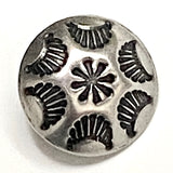 Tiny Star Feathers 1/2" Button, Shank Back, Nickel Silver #SW-315-DT-J22