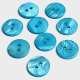 Teal Blue River Shell 5/8" 2-hole Button, Pack of 8 for $8.20   #1776