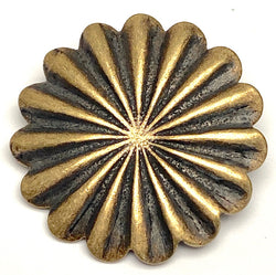Santa Fe Daisy Brass, 1.25" Scallop-Edge Button, 34mm, Large Shank #SW-318