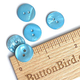 Teal Blue River Shell 5/8" 2-hole Button, Pack of 8 for $8.20   #1776