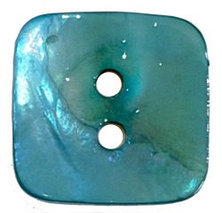 Turquoise Square Shiny Agoya Shell 5/8" / 15.5mm Button #SK-1874