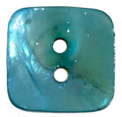 Turquoise Square Shiny Agoya Shell 5/8" / 15.5mm Button #SK-1874