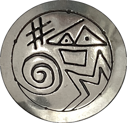 Pictograph 7/8" Nickel Silver Button 22mm with Large Shank #SW-319-DA-PIC
