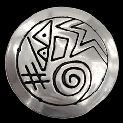 Pictograph 7/8" Nickel Silver Button 22mm with Large Shank #SW-319-DA-PIC