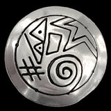 Pictograph 7/8" Nickel Silver Button 22mm with Large Shank #SW-319-DA-PIC