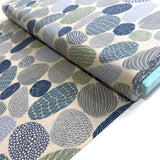 Stones from Japan, Cotton/Linen Print, Bookhou / Kokka, 43" Wide, Per Yard, #1B Blue