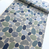 Stones from Japan, Cotton/Linen Print, Bookhou / Kokka, 43" Wide, Per Yard, #1B Blue