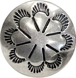 Re-Stocked Desert Primrose 5/8" / 15mm Concho Button, 16mm Nickel Silver, Large 5mm Shank   #SW-321