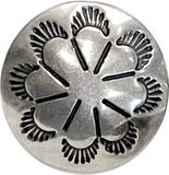 Re-Stocked Desert Primrose 5/8" / 15mm Concho Button, 16mm Nickel Silver, Large 5mm Shank   #SW-321