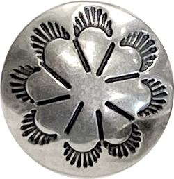 Desert Primrose 5/8" USA-Made Concho Button, 16mm, Nickel Silver, 3mm D-Shape Shank #SW-348