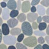 Stones from Japan, Cotton/Linen Print, Bookhou / Kokka, 43" Wide, Per Yard, #1B Blue