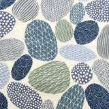 Stones from Japan, Cotton/Linen Print, Bookhou / Kokka, 43" Wide, Per Yard, #1B Blue