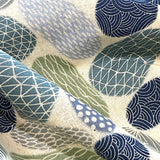 Stones from Japan, Cotton/Linen Print, Bookhou / Kokka, 43" Wide, Per Yard, #1B Blue