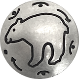 Southwest Bear Button 3/4" Nickel Silver 18mm with Large Shank #SW-322