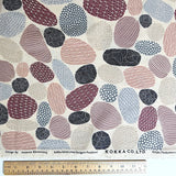 Stones from Japan, Cotton/Linen Print, Bookhou / Kokka, 43" Wide, Per Yard, #1A Plum