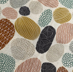 Stones from Japan, Cotton/Linen Print, Bookhou / Kokka, 43" Wide, Per Yard, #1C Mustard