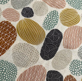 Stones from Japan, Cotton/Linen Print, Bookhou / Kokka, 43" Wide, Per Yard, #1C Mustard