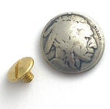 Re-Stocked, Authentic Indian Head Nickel SCREW-BACK 7/8"  #SW-32-SC