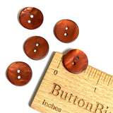 Re-Stocked Rust/Copper Velvet Agoya Shell 5/8" 2-hole Button, Pack of 5  #SK-1220