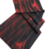Black + Ruby Abstract Vintage Kimono Silk Pieces from Japan, 14" x 45"  # ZP-26