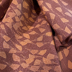 Small Fans Print, Chirimen Crepe, Vintage Kimono Silk Pieces from Japan, 14" x 54" # ZP-27