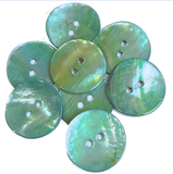 Re-Stocked, Light Turquoise-Green Shiny Agoya Shell 5/8" / 15mm 2-hole Button, Pack of 8   #SK-1247-8