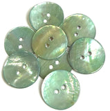 Re-Stocked, LIght Turquoise-Green Shiny Agoya Shell 13/16"/20mm, 2-hole Button, Pack of 5    #SK-1246