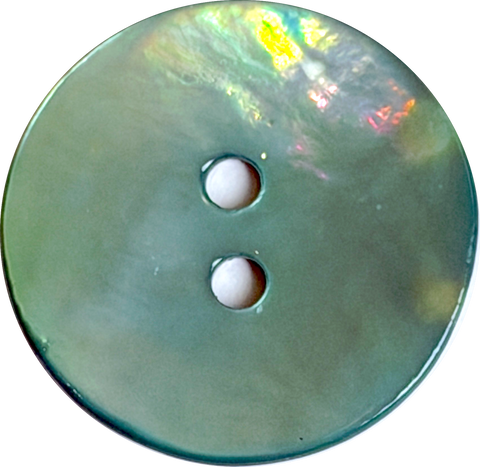 Re-Stocked, Light Turquoise-Green Shiny Agoya Shell 5/8" / 15mm 2-hole Button, Pack of 8   #SK-1247-8