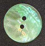 Re-Stocked, Light Turquoise-Green Shiny Agoya Shell 5/8" 2-hole Button, Pack of 8, 15mm   #SK-1247