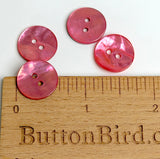 Re-Stocked, Pink Shiny Agoya Shell 5/8" 2-hole 15mm, Per Button, # SK-1239