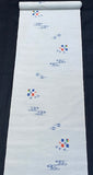 OUTLET ITEM, Ice-Blue-White with Ikat Birds Vintage Kimono Silk from Japan By the Yard #109