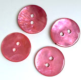 Re-Stocked, Pink Shiny Agoya Shell 5/8" 2-hole 15mm, Per Button, # SK-1239