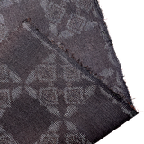 Asa: Hemp-Flax Black/Silver-Gray Checkerboard, 1960's Semi-Sheer Kimono Fabric Pieces from Japan 14" x60"  #ZP-30: