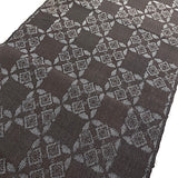 Asa: Hemp-Flax Black/Silver-Gray Checkerboard, 1960's Semi-Sheer Kimono Fabric Pieces from Japan 14" x60"  #ZP-30: